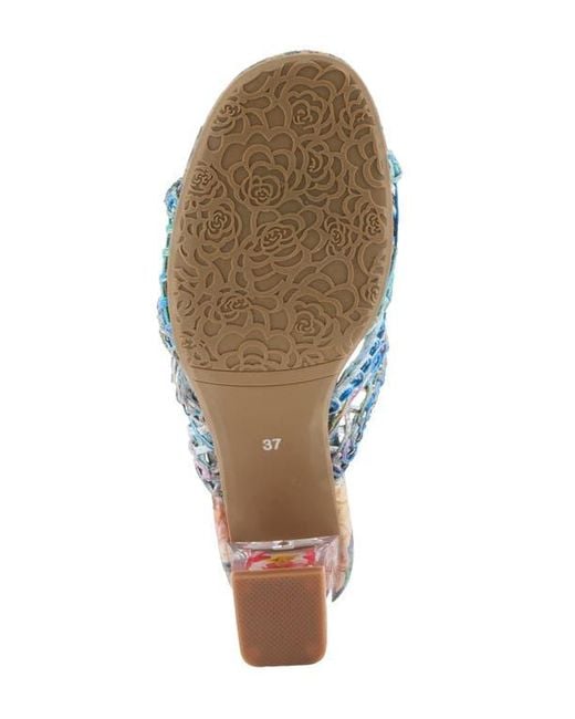 Spring Step Blue Lacyloops Sandal