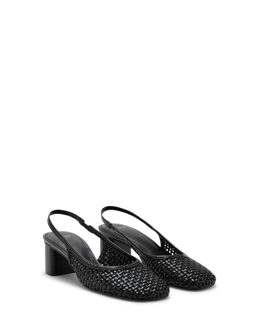 Mango Black Braided Slingback Pump