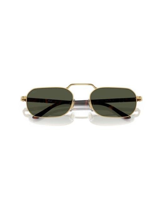 Persol Green 57Mm Polarized Rectangular Sunglasses for men