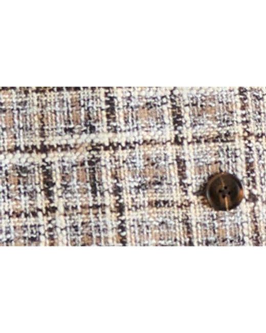 Steve Madden Gray Elsa Windowpane Tweed Minidress