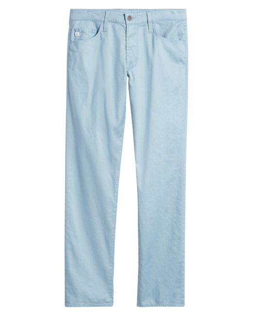 AG Jeans Blue Everett Slim Straight Leg Stretch Cotton & Linen Pants for men