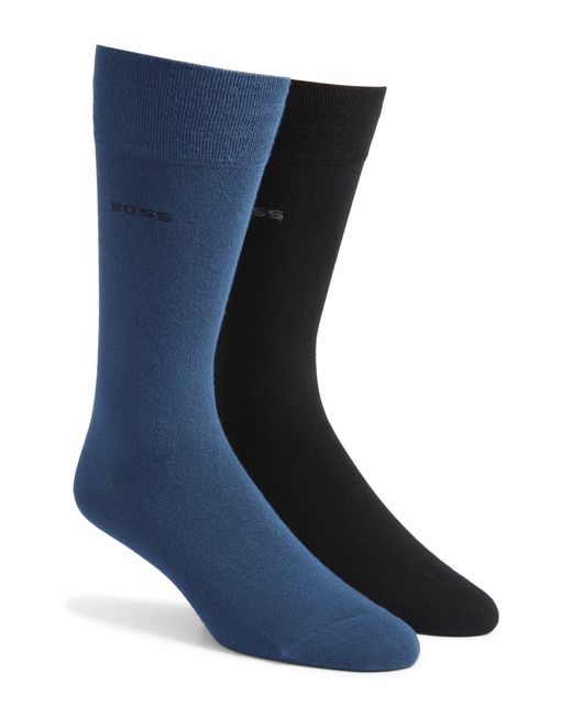 Boss Blue Assorted 2-Pack Solid Dress Socks for men