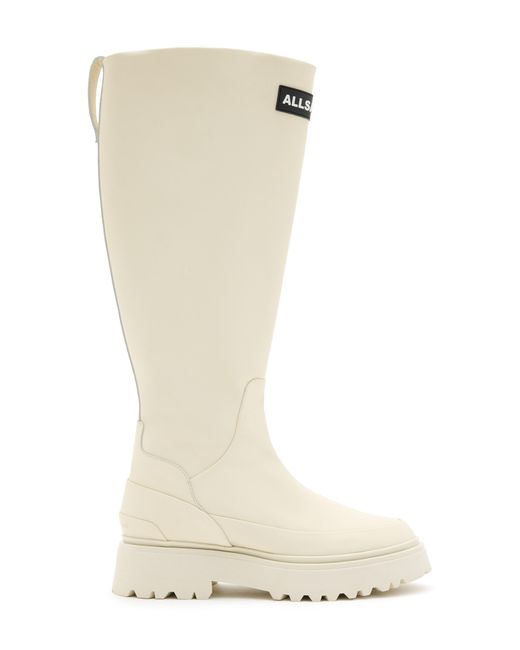 AllSaints White Octavia Knee High Boot