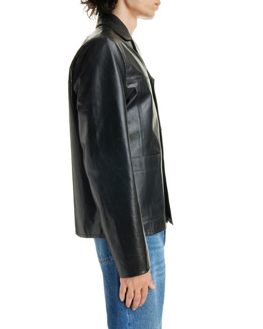 AMI Black Leather Jacket for men