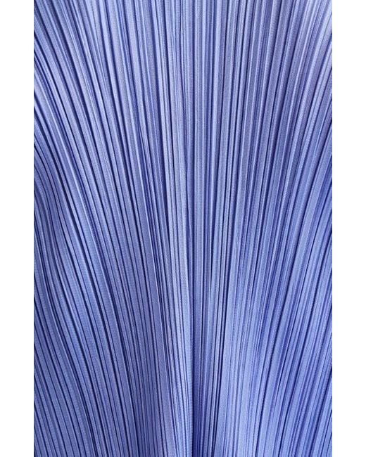 Pleats Please Issey Miyake Blue Monthly Colors March Pleated Open Front Cardigan