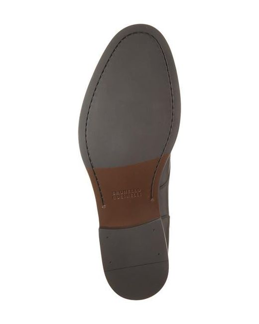 Brunello Cucinelli Black Apron Toe Derby for men