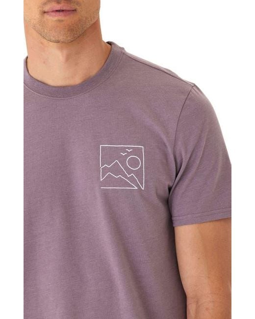 Threads For Thought Purple Soft Wash Summit View Graphic T-Shirt for men