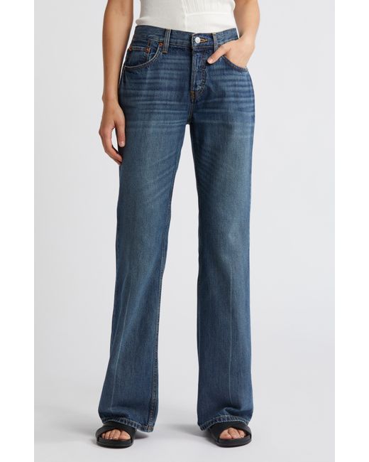 Re/done Blue Low Rise Loose Bootcut Jeans