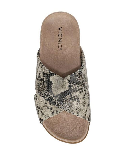 Vionic Gray Etna Crossover Slide Sandal