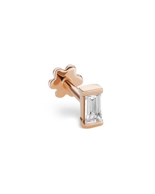 Maria Tash White Diamond Baguette Single Threaded Stud Earring