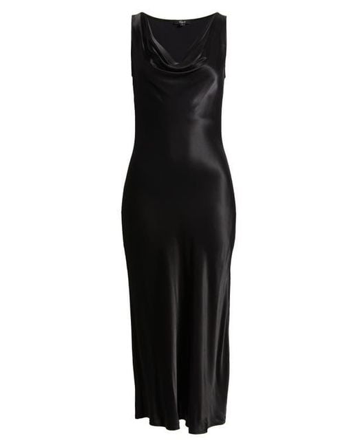 Rails Nat Satin Midi Dress in Black | Lyst Rails Nat Satin Midi Dress in Black | Lyst