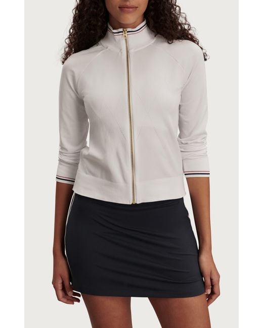 Varley White Len Seamless Performance Zip Jacket
