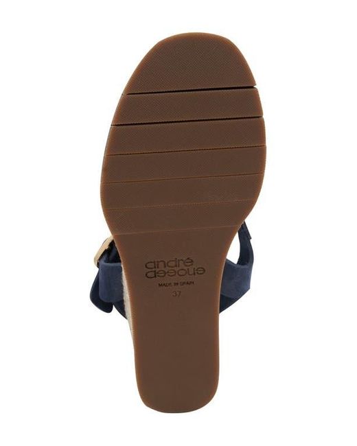 Andre Assous Blue Farami Sole Motion Espadrille Wedge Sandal