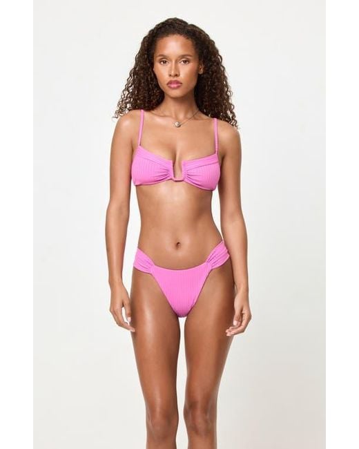 LSPACE Pink Peyton Bikini Top
