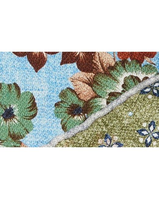 Edward Armah Blue Floral & Neat Prints Silk Pocket Square for men