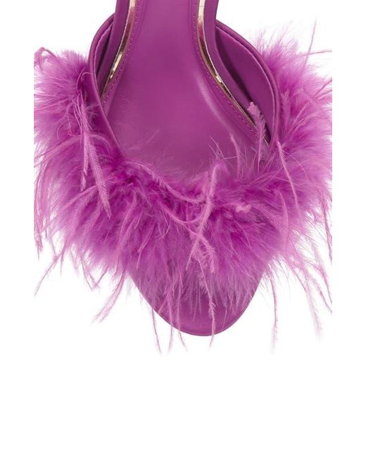 Vince Camuto Pink Paelly Faux Feather Slide Sandal