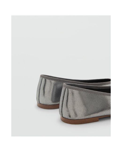 Mango Black Metallic Ballet Flat