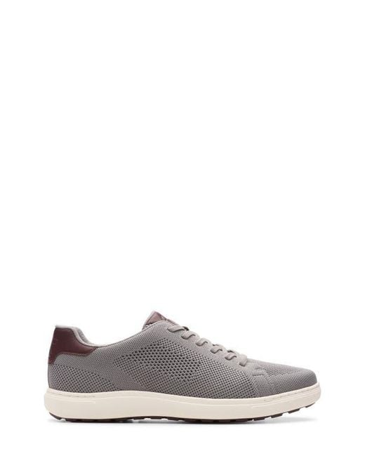 Clarks White Mapstone Knit Sneaker for men
