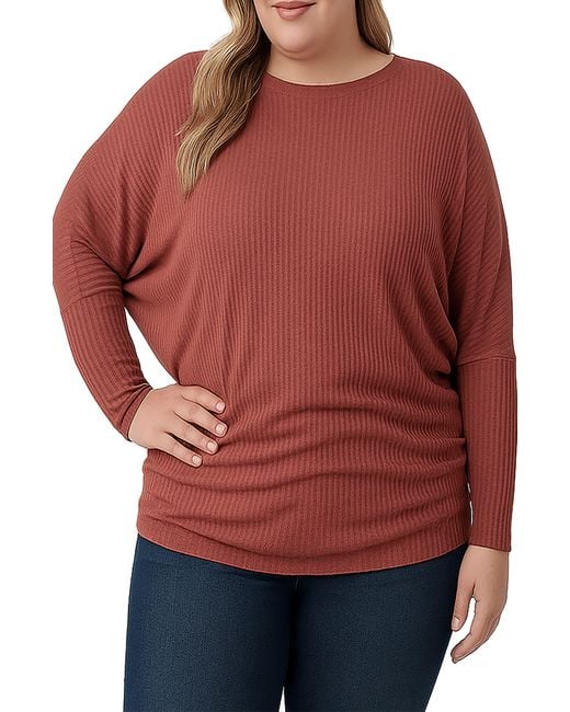 Standards & Practices Red Batwing Sleeve Rib Top