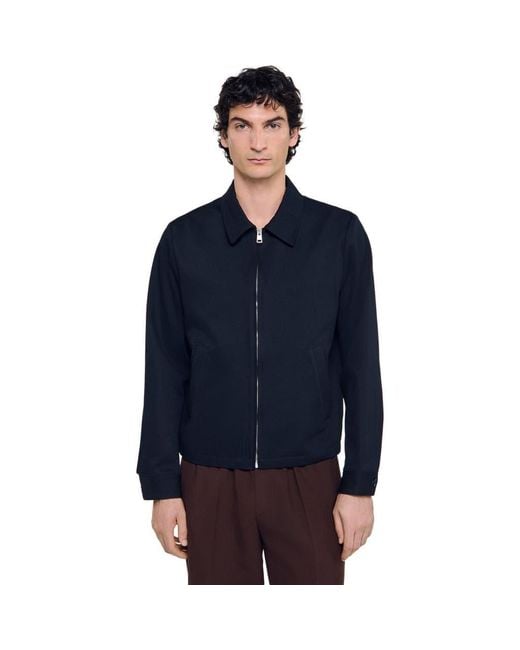 Sandro Blue Cotton Jacket for men