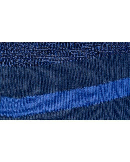DKNY Blue Colorblock Short Sleeve Sweater
