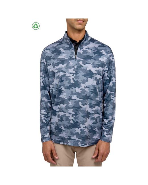 Con.struct Blue Camo Print Performance Quarter Zip for men