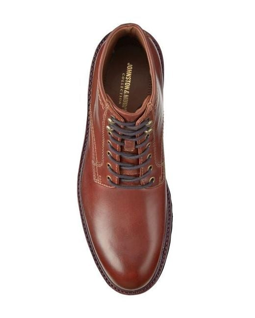 Johnston & Murphy Brown Dudley Plain Toe Lug Boot for men