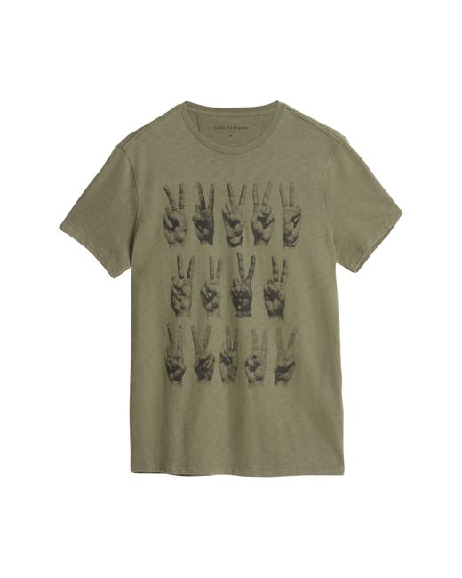 John Varvatos Gray Peace Hands Graphic T-shirt for men