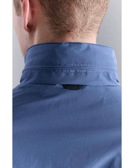 Mango Blue Waterproof Zip Front Jacket for men