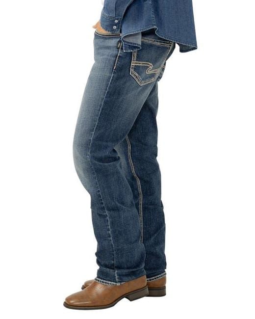 Silver Jeans Co. Blue Zac Relaxed Fit Straight Leg Jeans for men