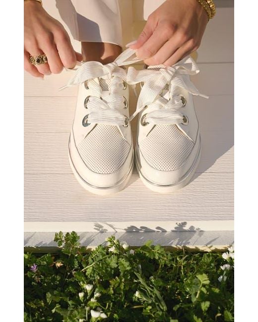 Vaneli White Quion Perforated Sneaker