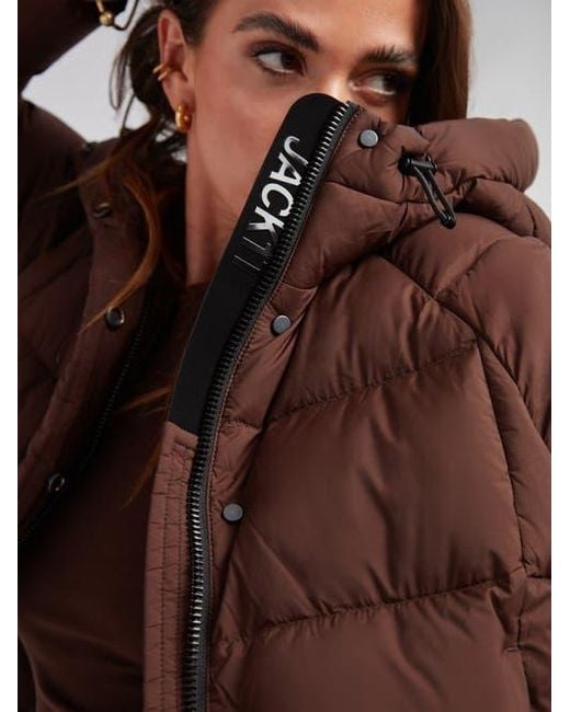 Jacket Brown Cloud Cropped Hooded Puffer Jacket