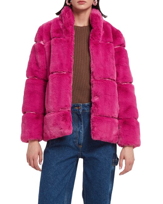 Apparis Skylar Recycled Faux Fur Jacket in Red | Lyst