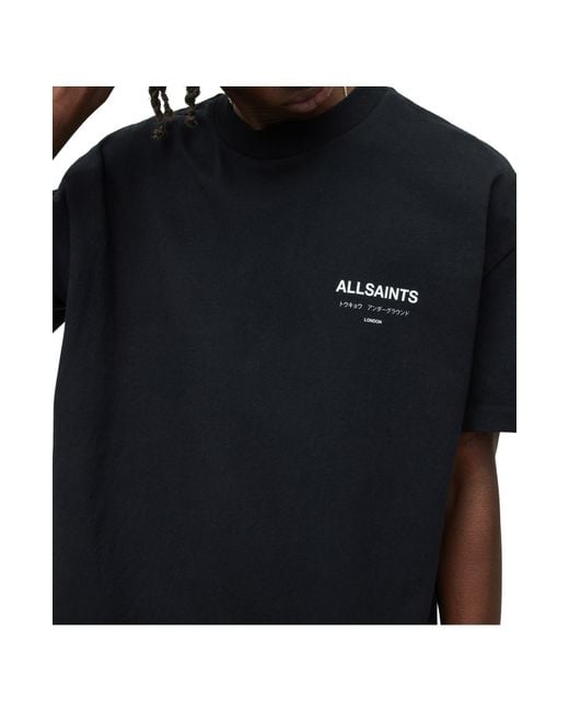 AllSaints Underground Oversize Organic Cotton Graphic T-Shirt