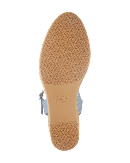 Stuart Weitzman Blue Tia Espadrille Wedge Sandal