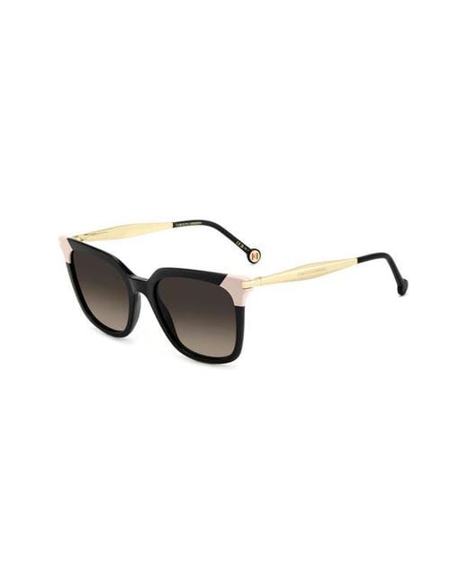 Carolina Herrera Black 53Mm Rectangular Sunglasses