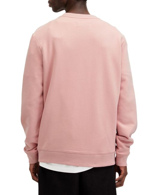 AllSaints Pink Raven Slim Fit Crewneck Sweatshirt for men