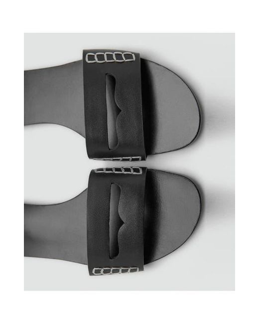 Mango Black Penny Strap Slide Sandal