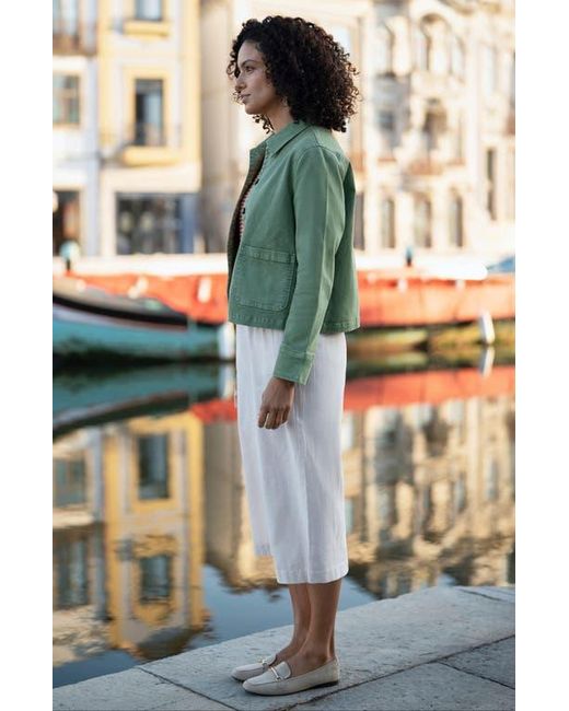 Yumi' Green Canvas Patch Pocket Jacket