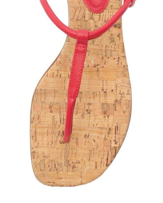 SCHUTZ SHOES Red Elsha T-Strap Sandal