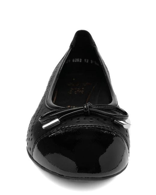 Ara Black Sangria Cap Toe Flat