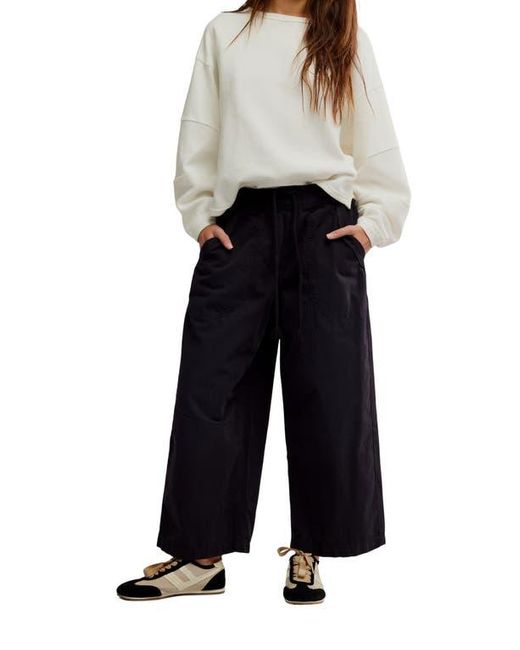 Free People Blue Easy Peasy Wide Leg Drawstring Pants