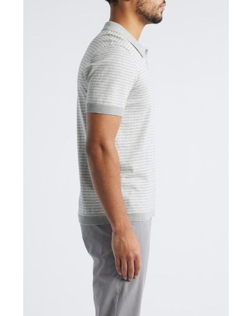 Rails Gray Hayden Stripe Johnny Collar Polo for men