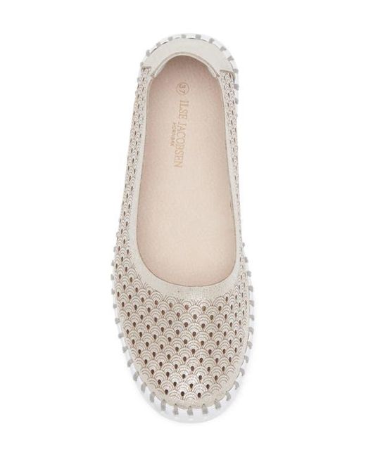 Ilse Jacobsen Gray Tulipu Perforated Slip-On Sneaker