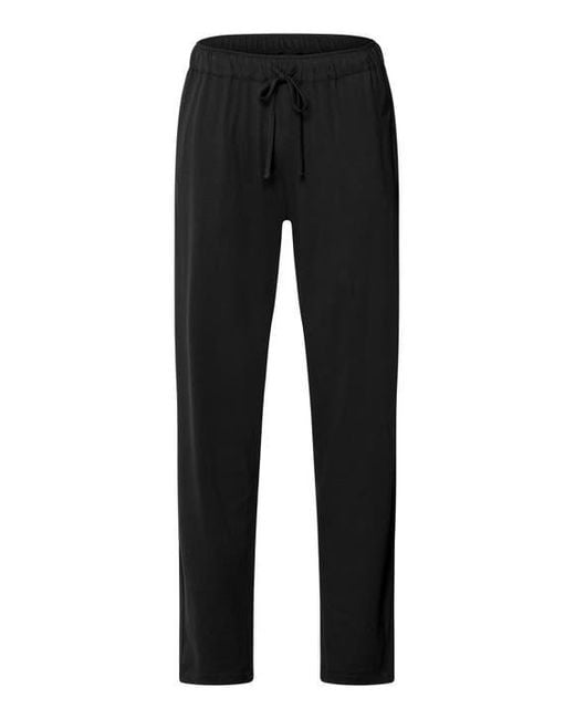 Hanro Black Night And Day Cotton Drawstring Pants for men