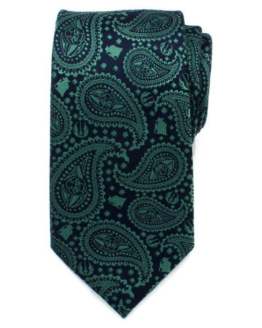 Cufflinks Inc. Green Yoda Paisley Silk Tie for men