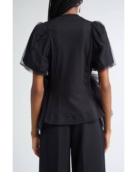 Simone Rocha Black Puff Sleeve Tutu Top