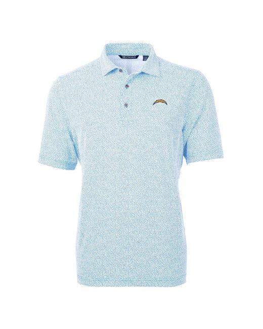 Cutter & Buck Blue Los Angeles Chargers Virtue Eco Pique Botanical Print Polo At Nordstrom for men
