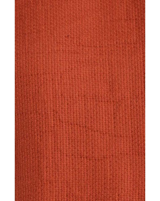 Elan Red Bali Fray Edge Cotton Cover-Up Crop Top