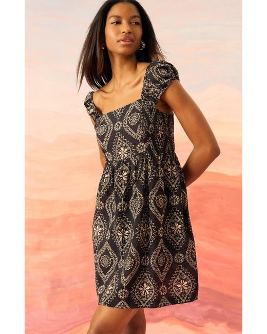 The Good Journey Multicolor Puff Sleeve Mini Sundress